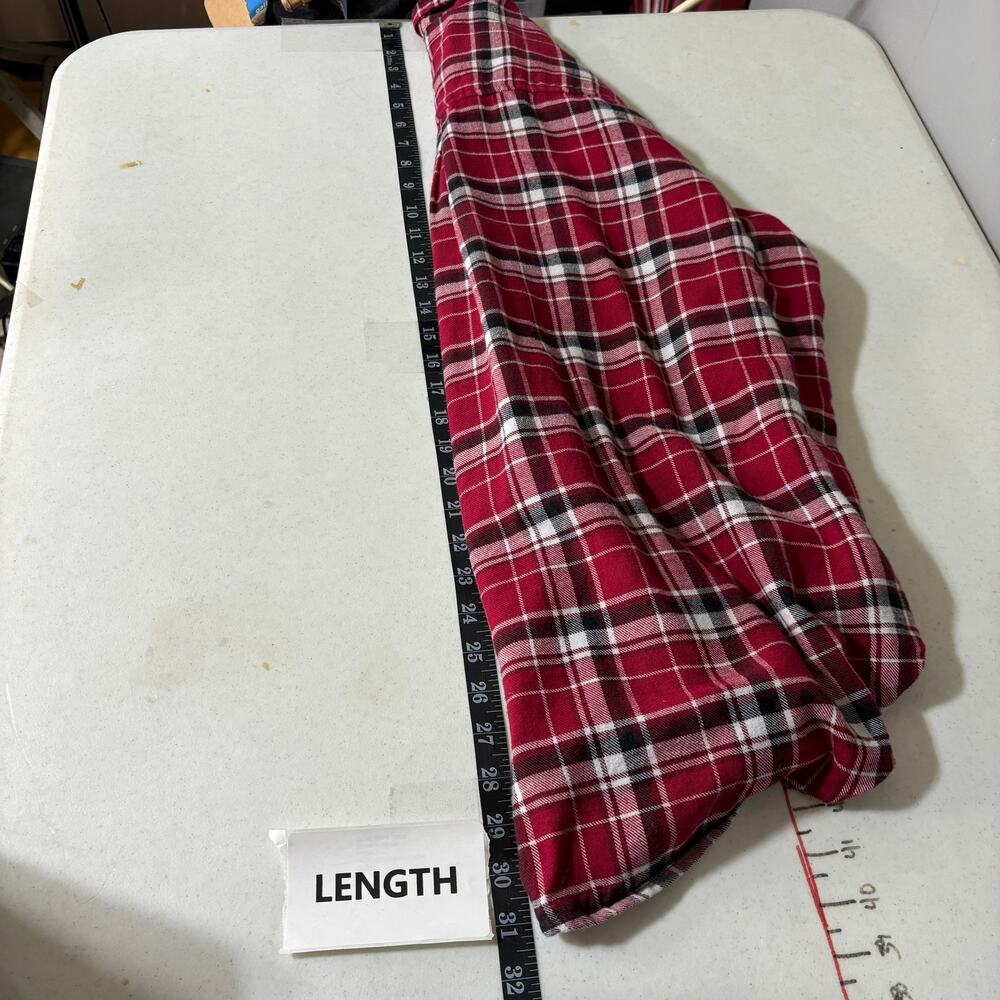 Wrangler Men’s Red Plaid Long Sleeve Shirt Size Large Western Cowboycore - Picture 6 of 14